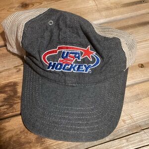 USA Hockey Gray and Tan Cap